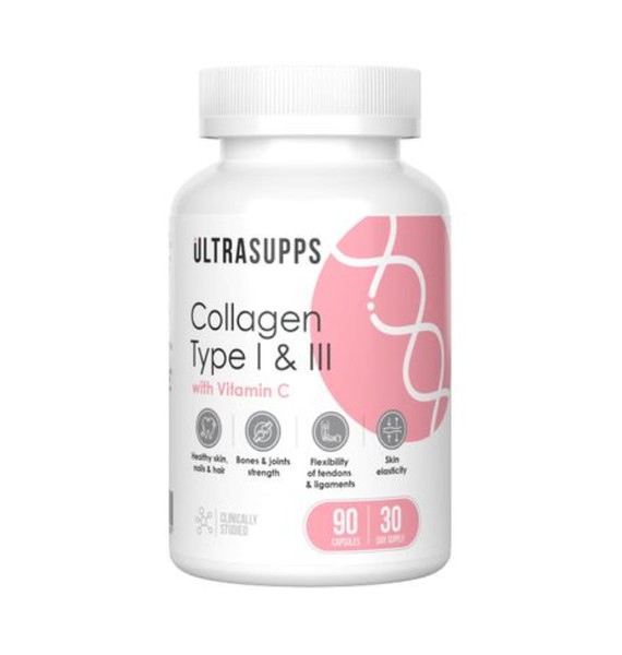 ULTRASUPPS КОЛЛАГЕН 1 И 3 ТИПА КАПСУЛЫ  568 МГ №90