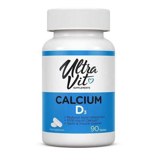 ULTRAVIT SUPPLEMENTS КАЛЬЦИЙ И ВИТАМИН D3 ТАБЛЕТКИ    №90