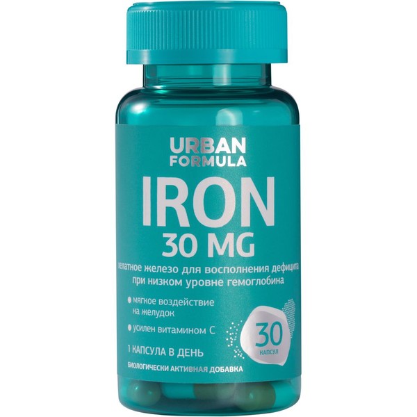 URBAN FORMULA IRON/АЙРОН ЖЕЛЕЗО КАПСУЛЫ 30 МГ 390 МГ №30