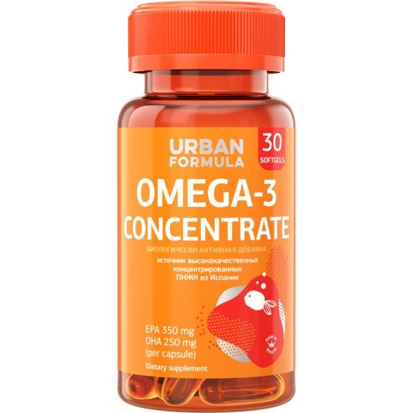 URBAN FORMULA OMEGA-3 CONCENTRATE/ОМЕГА 3–60% КАПСУЛЫ  1,42 Г №30