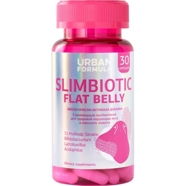 URBAN FORMULA SLIMBIOTIC FLAT BELLY/СИМБИОТИК КАПСУЛЫ  350 МГ №30