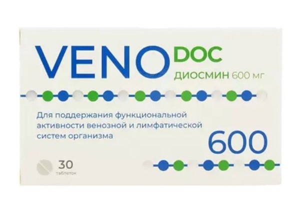 VENO DOC ДИОСМИН ТАБЛЕТКИ ПОКРЫТЫЕ ОБОЛОЧКОЙ 600 МГ 1,1 Г №30
