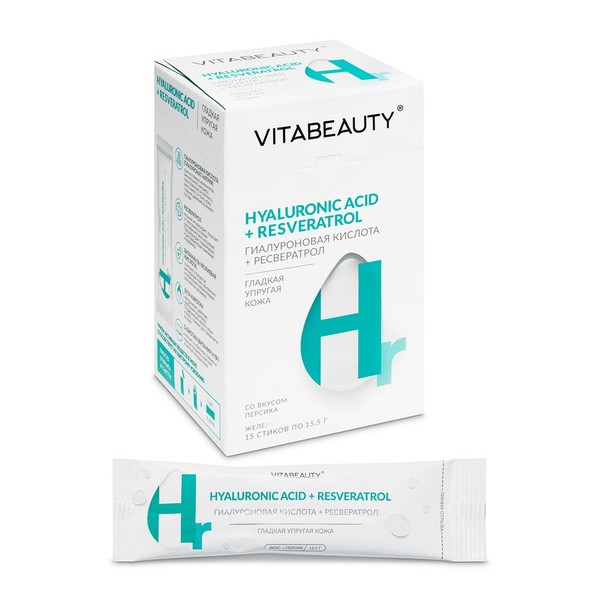 VITABEAUTY/ВИТАБЬЮТИ ГИАЛУРОНОВАЯ КИСЛОТА+РЕСВЕРАТРОЛ БАТОНЧИК    №15