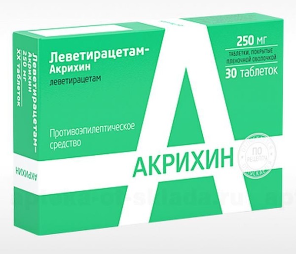 ЛЕВЕТИРАЦЕТАМ-АКРИХИН ТАБЛЕТКИ ПОКРЫТЫЕ ПЛЕНОЧНОЙ ОБОЛОЧКОЙ 250 МГ   №30