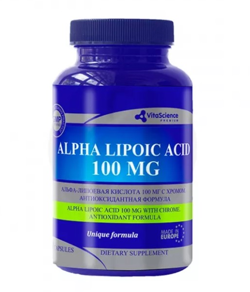 VITALIFE/VITASCIENCE PREMIUM АЛЬФА-ЛИПОЕВАЯ КИСЛОТА C ХРОМОМ КАПСУЛЫ 100 МГ 416 МГ №30