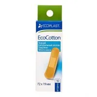 ECOPLAST ПЛАСТЫРЬ МЕД ФИКС ТЕКСТИЛЬНЫЙ ECOCOTTON 72Х19 ММ ПЛАСТЫРЬ   №10
