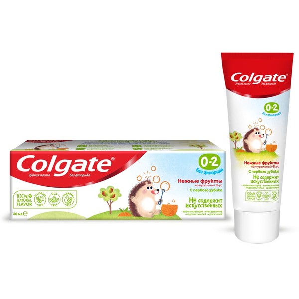COLGATE ЗУБН ПАСТА ДЕТСКАЯ НЕЖНЫЕ ФРУКТЫ Б/ФТОРИДА 0-2 ГОДА ЗУБНАЯ ПАСТА ДЕТСКАЯ 40 МЛ №1