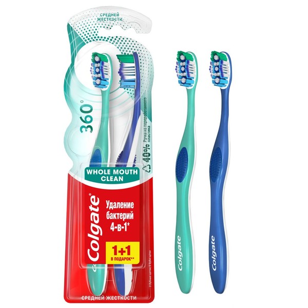 COLGATE ЗУБН ЩЕТКА 360 СУПЕРЧИСТОТА ВСЕЙ ПОЛОСТИ РТА СРЕДНЯЯ ЗУБНАЯ ЩЕТКА   №2
