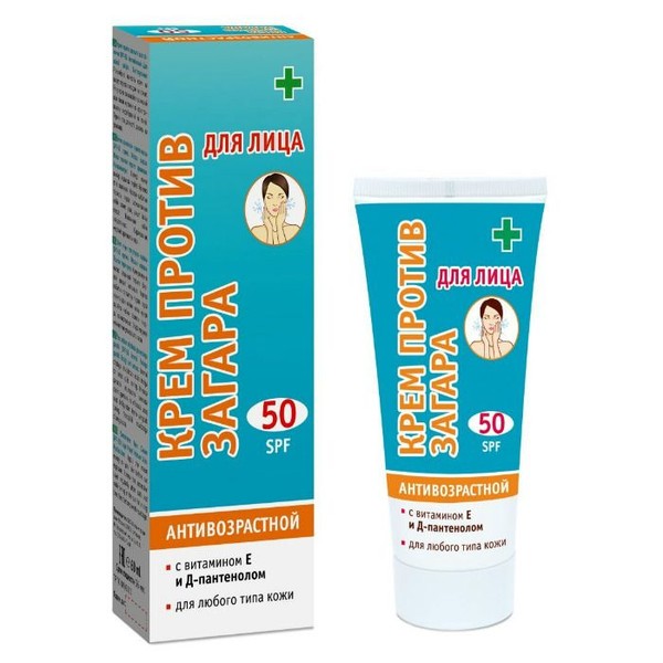 ПРОТИВ ЗАГАРА КРЕМ Д/ЛИЦА АНТИВОЗРАСТНОЙ SPF-50 КОСМЕТИЧЕСКИЙ КРЕМ 60 МЛ №1