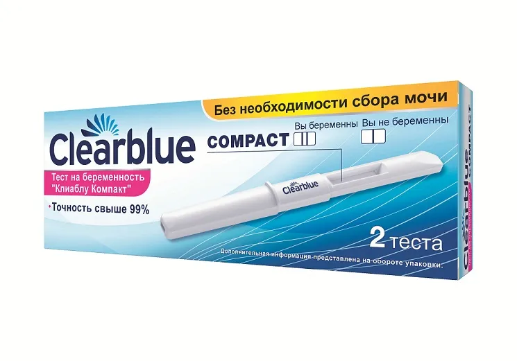 CLEARBLUE COMPACT ТЕСТ НА БЕРЕМЕННОСТЬ ТЕСТ НА БЕРЕМЕННОСТЬ №2