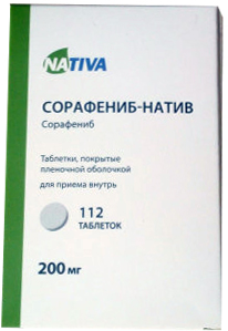 СОРАФЕНИБ-НАТИВ ТАБЛЕТКИ ПОКРЫТЫЕ ПЛЕНОЧНОЙ ОБОЛОЧКОЙ 200 МГ   №112