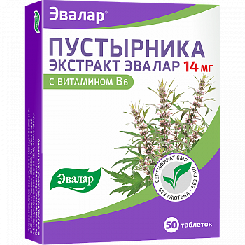 ЭВАЛАР ВИТАБОТАНИКА ПУСТЫРНИКА ЭКСТРАКТ ТАБЛЕТКИ 14 МГ 0,23 Г №50