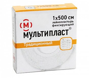 МУЛЬТИПЛАСТ ФИКСИРУЮЩИЙ ЛЕЙКОПЛАСТЫРЬ 1X500 СМ ПЛАСТЫРЬ НА ТКАНЕВОЙ ОСНОВЕ   №1