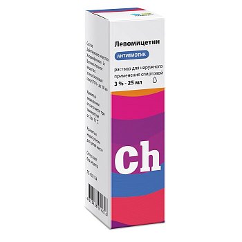 ЛЕВОМИЦЕТИН РЕНЕВАЛ РАСТВОР ДЛЯ НАРУЖНОГО ПРИМЕНЕНИЯ [СПИРТОВОЙ] 3% 25 МЛ №1