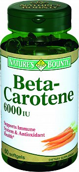 NATURES BOUNTY БЕТА-КАРОТИН КАПСУЛЫ 6 ТЫС.МЕ   №60
