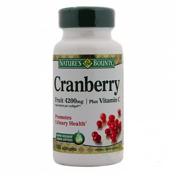 NATURES BOUNTY КОНЦЕНТРАТ ЯГОД КЛЮКВЫ 4200 МГ С ВИТАМИНОМ C КАПСУЛЫ №100