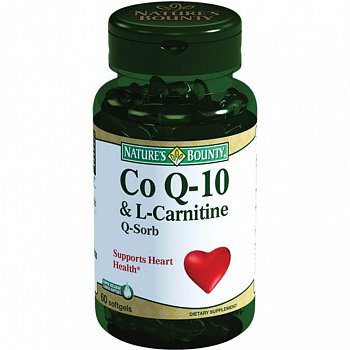 NATURES BOUNTY КОЭНЗИМ Q-10 И L-КАРНИТИН КАПСУЛЫ    №60