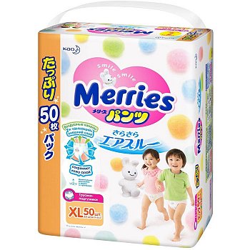 MERRIES ТРУСИКИ-ПОДГУЗНИКИ XL (12-22КГ) ПОДГУЗНИКИ ДЕТСКИЕ-ТРУСЫ №50