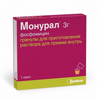 МОНУРАЛ ГРАНУЛЫ ДЛЯ ПРИГОТОВЛЕНИЯ РАСТВОРА ДЛЯ ПРИЕМА ВНУТРЬ 3 Г   №1
