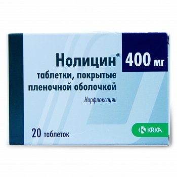 НОЛИЦИН ТАБЛЕТКИ ПОКРЫТЫЕ ПЛЕНОЧНОЙ ОБОЛОЧКОЙ 400 МГ   №20