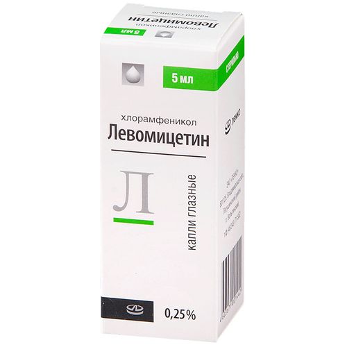 ЛЕВОМИЦЕТИН КАПЛИ ГЛАЗНЫЕ 2,5 МГ/МЛ 10 МЛ №1