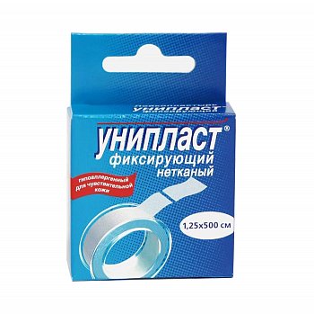 УНИПЛАСТ ПЛАСТЫРЬ ФИКСИРУЮЩИЙ НА НЕТКАНОЙ ОСНОВЕ 1,25 X 500 СМ ПЛАСТЫРЬ НА НЕТКАНОЙ ОСНОВЕ   №1