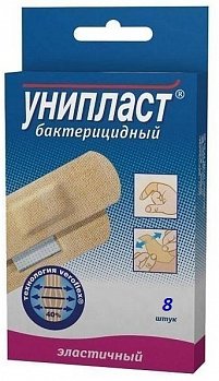 Унипласт пластырь бактерицидный эластичный №8 верофарм