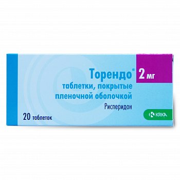 РИСПЕРИДОН-КРКА ТАБЛЕТКИ ПОКРЫТЫЕ ПЛЕНОЧНОЙ ОБОЛОЧКОЙ 2 МГ   №20