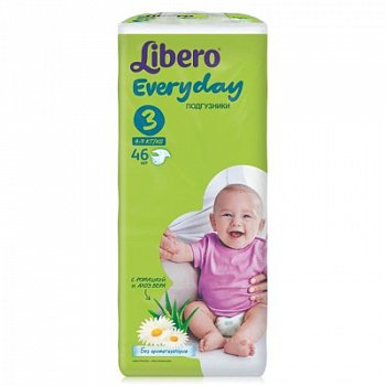 LIBERO EVERY DAY ПОДГУЗНИКИ MIDI 4-9КГ ПОДГУЗНИКИ ДЕТСКИЕ MIDI (4-11КГ) №46