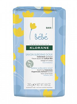 KLORANE BEBE МЫЛО ДЕТ СВЕРХПИТАТ С ЭКСТР КАЛЕНДУЛЫ КОСМЕТИЧЕСКОЕ МЫЛО  250 Г №1