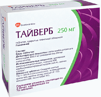 ТАЙВЕРБ ТАБЛЕТКИ ПОКРЫТЫЕ ПЛЕНОЧНОЙ ОБОЛОЧКОЙ 250 МГ   №140