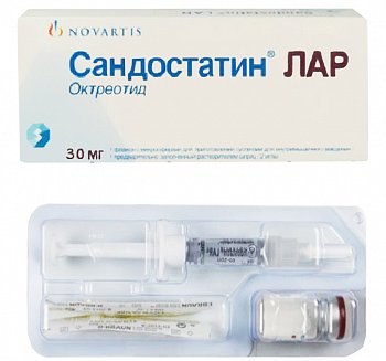 САНДОСТАТИН ЛАР МИКРОСФЕРЫ ДЛЯ ПРИГОТОВЛЕНИЯ СУСПЕНЗИИ ДЛЯ ВНУТРИМЫШЕЧНОГО ВВЕДЕНИЯ ПРОЛОНГИРОВАННОГО ДЕЙСТВИЯ 30 МГ   №1