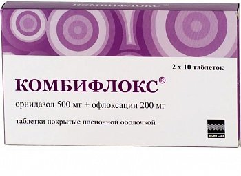 КОМБИФЛОКС ТАБЛЕТКИ ПОКРЫТЫЕ ПЛЕНОЧНОЙ ОБОЛОЧКОЙ 500 МГ+200 МГ   №20