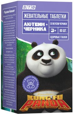 KUNG FU PANDA ЛЮТЕИН + ЧЕРНИКА ТАБЛЕТКИ ЖЕВАТЕЛЬНЫЕ [ЧЕРНИКА]  1040 МГ №80