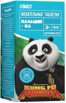 KUNG FU PANDA КАЛЬЦИЙ + D3 ТАБЛЕТКИ  1,13 Г №80
