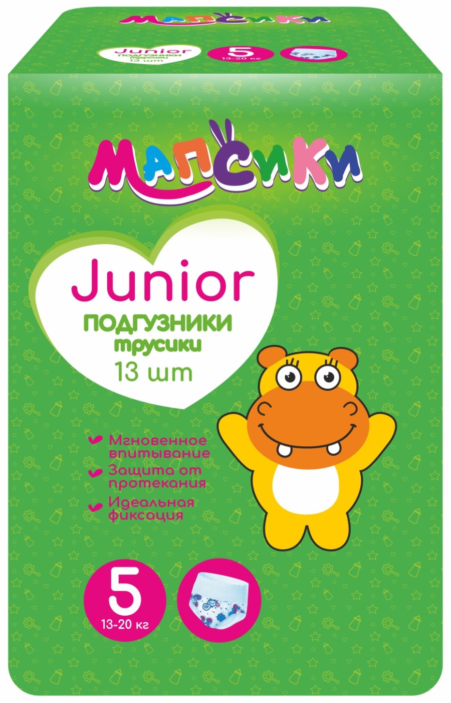 МАПСИКИ ПОДГУЗНИКИ-ТРУСИКИ ДЕТСКИЕ JUNIOR (13-20КГ) ПОДГУЗНИКИ ДЕТСКИЕ-ТРУСЫ    №13