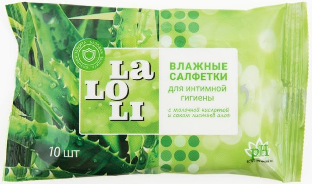 LALOLI САЛФЕТКИ Д/ИНТИМ ГИГИЕНЫ С МОЛОЧНОЙ КИСЛОТОЙ САЛФЕТКИ ВЛАЖНЫЕ КОСМЕТИЧЕСКИЕ   №10
