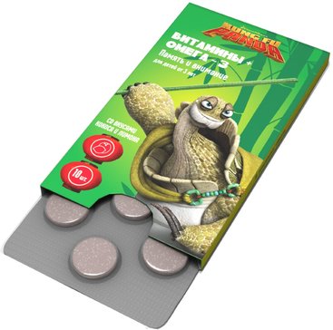 KUNG FU PANDA ВИТАМИНЫ + ОМЕГА-3 ТАБЛЕТКИ ЖЕВАТЕЛЬНЫЕ [ЭКЗОТИК]  1,04 Г №10
