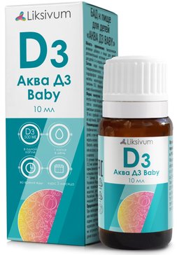 LIKSIVUM АКВА D3 BABY КАПЛИ ДЛЯ ПРИЕМА ВНУТРЬ 15000 МЕ/МЛ 10 МЛ №1