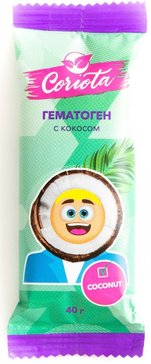 CORIOTA ГЕМАТОГЕН НАРОДНЫЙ C КОКОСОМ ПЛИТКА 40 Г №1