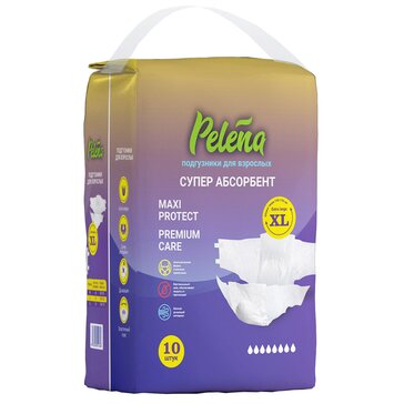 PELENA ПОДГУЗНИКИ Д/ВЗРОСЛЫХ ВПИТЫВАЮЩИЕ ОДНОРАЗОВЫЕ XL ПОДГУЗНИКИ УРОЛОГИЧЕСКИЕ   №10