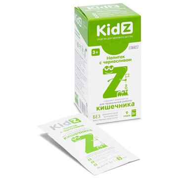 KIDZ С ЧЕРНОСЛИВОМ РАБОТА КИШЕЧНИКА ПОРОШОК ДЛЯ ПРИГОТОВЛЕНИЯ РАСТВОРА ДЛЯ ПРИЕМА ВНУТРЬ 5 Г №9
