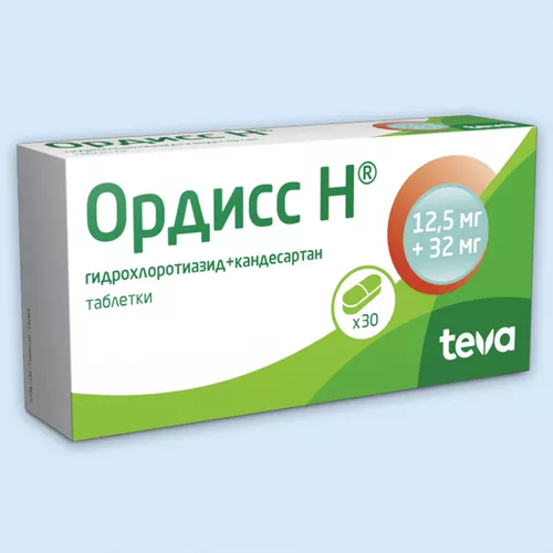 ОРДИСС Н ТАБЛЕТКИ 12,5 МГ+16 МГ №60