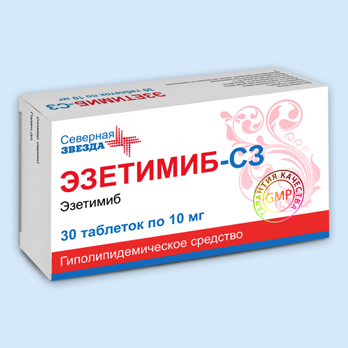 ЭЗЕТИМИБ-СЗ ТАБЛЕТКИ 10 МГ   №60