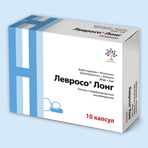 ЛЕВРОСО ЛОНГ КАПСУЛЫ С МОДИФИЦИРОВАННЫМ ВЫСВОБОЖДЕНИЕМ 25 МГ +3 МГ   №10
