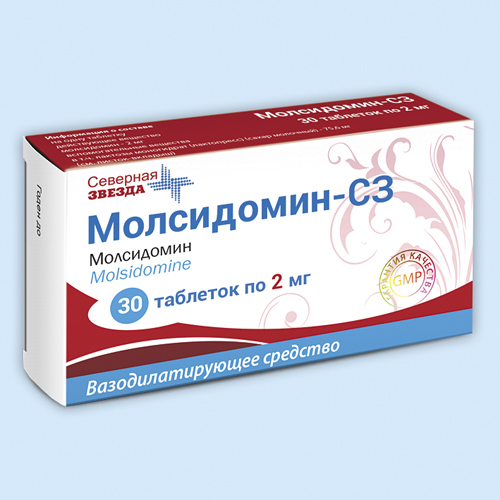 МОЛСИДОМИН-СЗ ТАБЛЕТКИ 2 МГ   №30