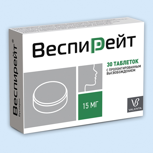 ВЕСПИРЕЙТ ТАБЛЕТКИ С ПРОЛОНГИРОВАННЫМ ВЫСВОБОЖДЕНИЕМ 15 МГ   №30