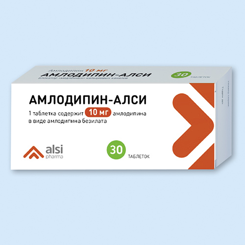 АМЛОДИПИН-АЛСИ ТАБЛЕТКИ 5 МГ   №90